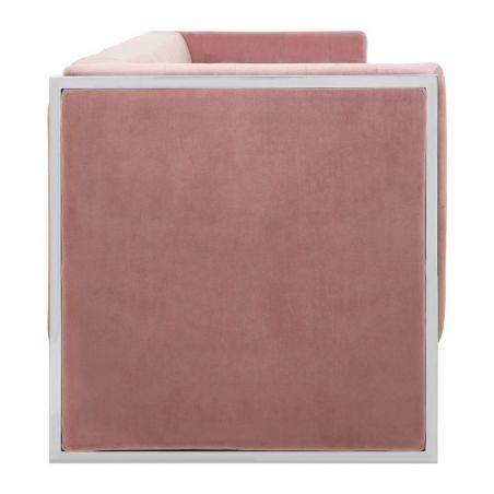 Art Deco Pink Velvet Sofa Smithers Retro Furniture &pound;2,722.00 Reception Room Stainless Steel product_features