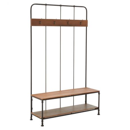 Factory Coat Rack With Bench Retro Furniture £650.00 Entrance Hall Fir Wood Iron product_features
