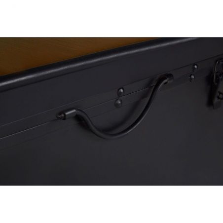 Matt Black Industrial Bunker Trunk Coffee Table with Storage Smithers Retro Furniture &pound;520.00 Reception Room Fir Wood Steel p...
