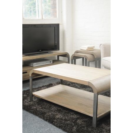 Radius Coffee Table Side Tables & Coffee Tables £316.00 Living Room Mango Wood Steel product_features