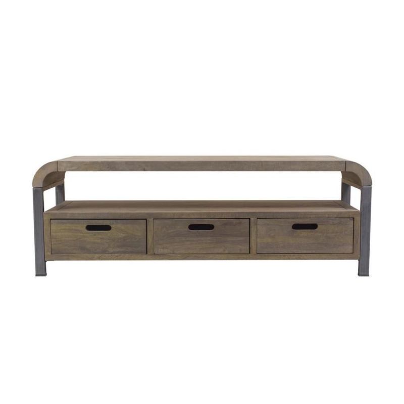 Radius TV Unit TV Units £458.00 Living Room Mango Wood Steel product_features