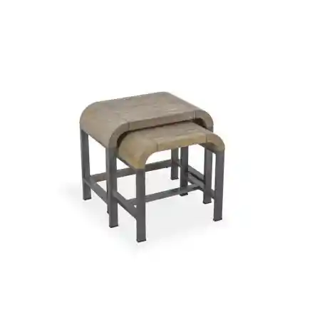 Radius Nest of Tables Side Tables & Coffee Tables &pound;420.00 All Rooms Mango Wood Steel product_features