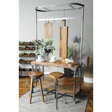 Factory Kitchen Island Storage &pound;1,238.00 Kitchen Diner Mango Wood Steel product_features