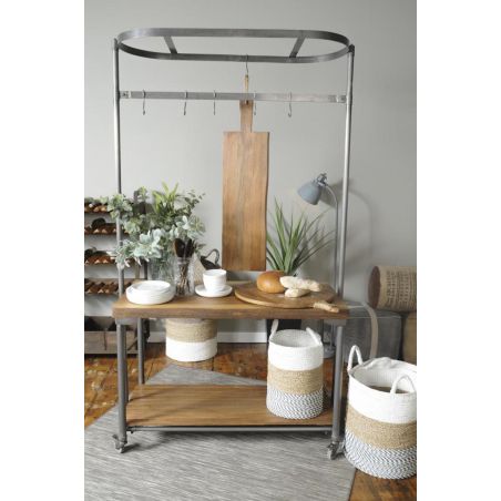 Factory Kitchen Island Storage &pound;1,238.00 Kitchen Diner Mango Wood Steel product_features