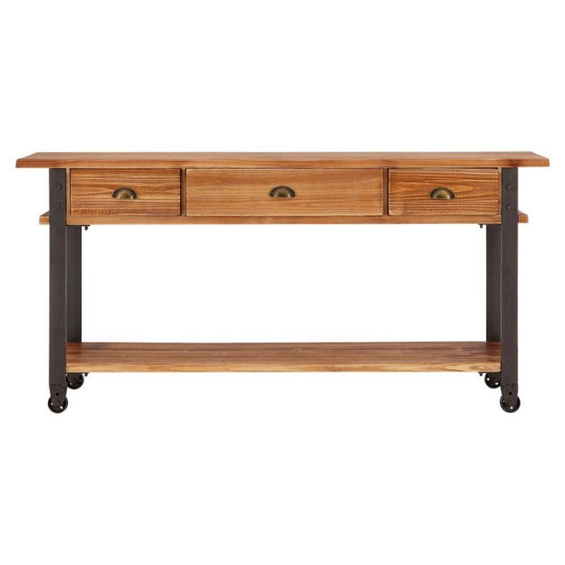 Factory Console Table Console Tables £739.00 Hallway Fir Wood Iron product_features