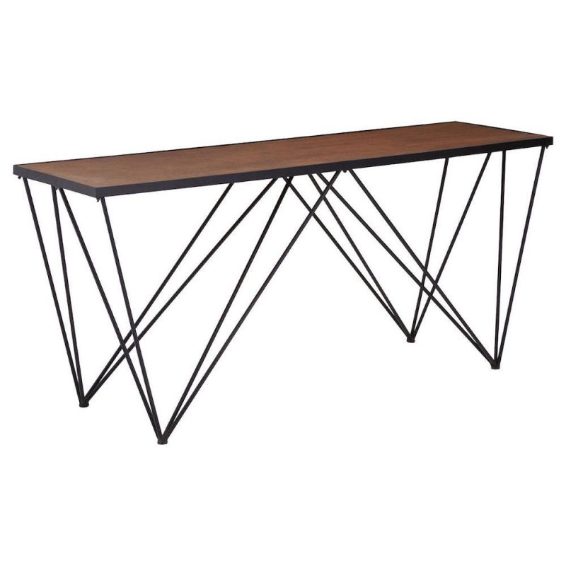 Zig Zag Console Table Console Tables £367.00 Hallway Fir Wood Steel product_features