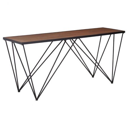 Zig Zag Console Table Console Tables £367.00 Hallway Fir Wood Steel product_features