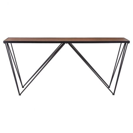 Zig Zag Console Table Console Tables £367.00 Hallway Fir Wood Steel product_features