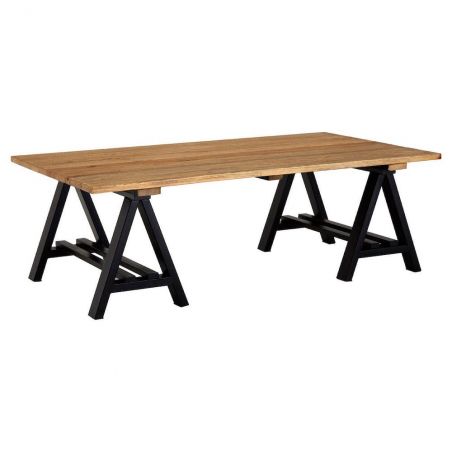 Trestle Coffee Table Industrial Furniture &pound;912.00 Reception Room Pine Wood Iron product_features