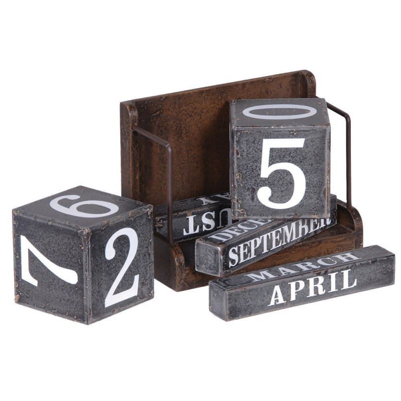 Metal Block Desk Calendar  Retro Ornaments £40.00      product_features