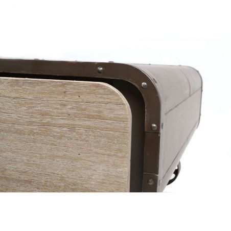 Industrial Cart Coffee Table Side Tables & Coffee Tables &pound;445.00 Living Room Paulownia Steel product_features