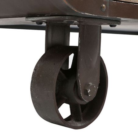 Industrial Cart Coffee Table Side Tables & Coffee Tables &pound;445.00 Living Room Paulownia Steel product_features