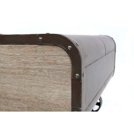 Industrial Cart Coffee Table Side Tables & Coffee Tables &pound;445.00 Living Room Paulownia Steel product_features