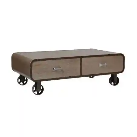 Industrial Cart Coffee Table Side Tables & Coffee Tables &pound;445.00 Living Room Paulownia Steel product_features