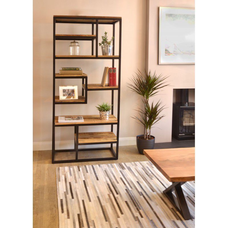 Small Industrial Bookcase Smithers Storage £850.00 All Rooms Mango Wood Steel product_features