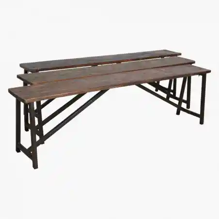 Antique Wooden Bench Smithers Industrial Furniture £321.00 Teak Wood Iron product_features