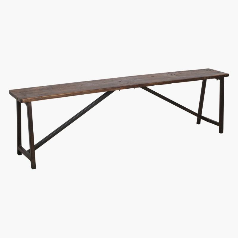 Antique Wooden Bench Smithers Industrial Furniture £321.00 Teak Wood Iron product_features