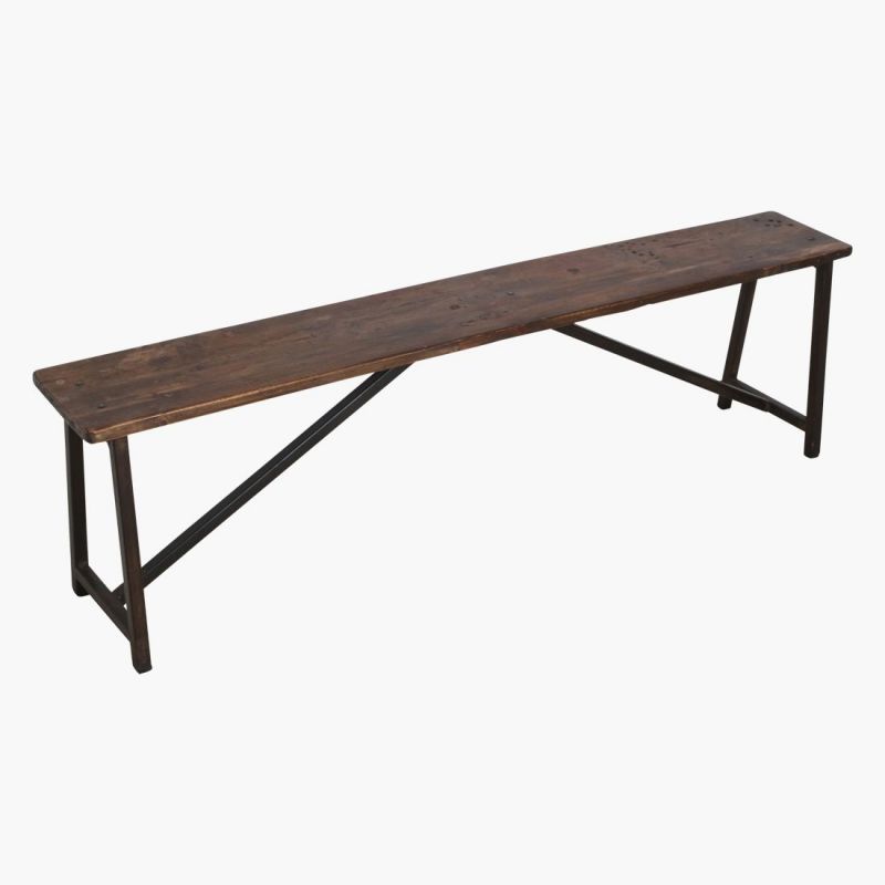 Antique Wooden Bench Smithers Industrial Furniture £321.00 Teak Wood Iron product_features