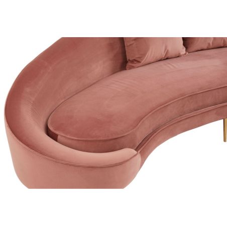 Loren Pink Velvet Sofa &ndash; Curved 3 Seater in Salmon Velvet & Gold Smithers Sofas and Armchairs &pound;3,000.00 Pine Wood Stainless S...