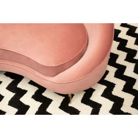 Loren Pink Velvet Sofa &ndash; Curved 3 Seater in Salmon Velvet & Gold Smithers Sofas and Armchairs &pound;3,000.00 Pine Wood Stainless S...