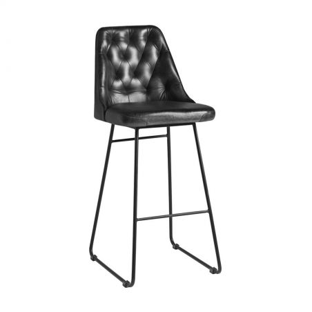 Duke Black Leather Seat Bar Stools Smithers Bar Stools &pound;320.00 Iron product_features