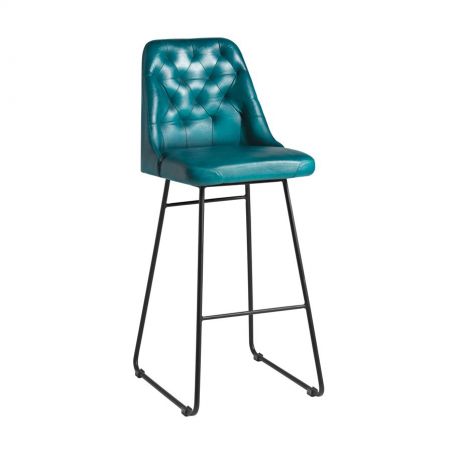 Duke Blue Leather Bar Stools Smithers Bar Stools &pound;338.00 Iron product_features