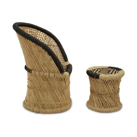 Tiki Rattan Chair and Footstool Smithers Sofas and Armchairs &pound;350.00 Wicker product_features