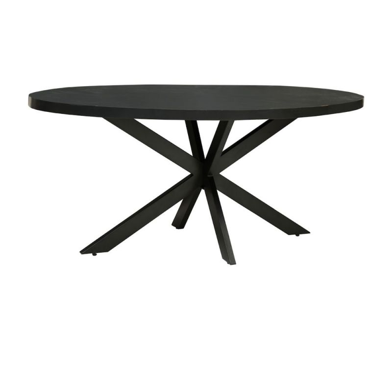 Fusion Black Dining Table Reclaimed Wood Dining Tables £908.00 Kitchen Diner Mango Wood Steel product_features