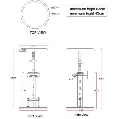 Adjustable Industrial Bar Stool Smithers Archives £246.00 Kitchen Diner FSC Certified Wood Iron product_features