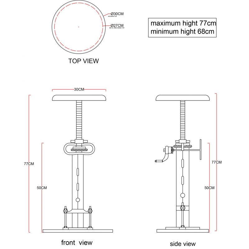 Adjustable Industrial Bar Stool Smithers Archives £246.00 Kitchen Diner FSC Certified Wood Iron product_features