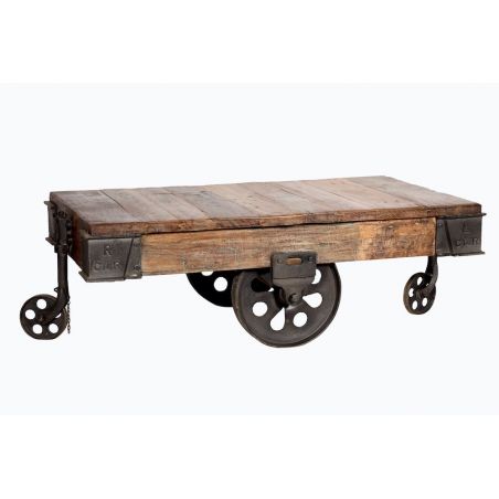 Railway Cart Coffee Table Smithers Side Tables & Coffee Tables &pound;1,250.00 Living Room Reclaimed Wood Iron product_features