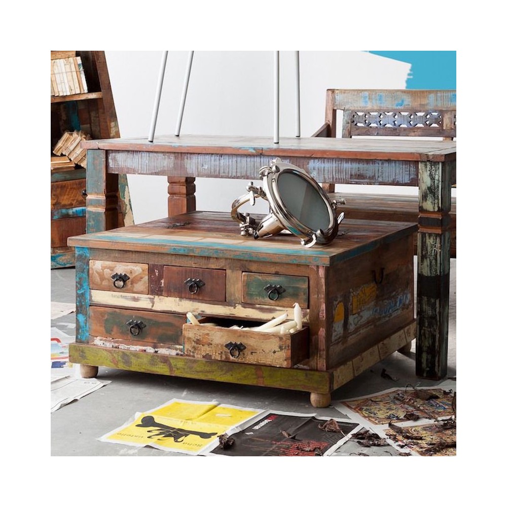 River Thames Apothecary Coffee Table with Storage Smithers Reclaimed Wood Furniture £690.00 Living Room Reclaimed Boat Wood p...