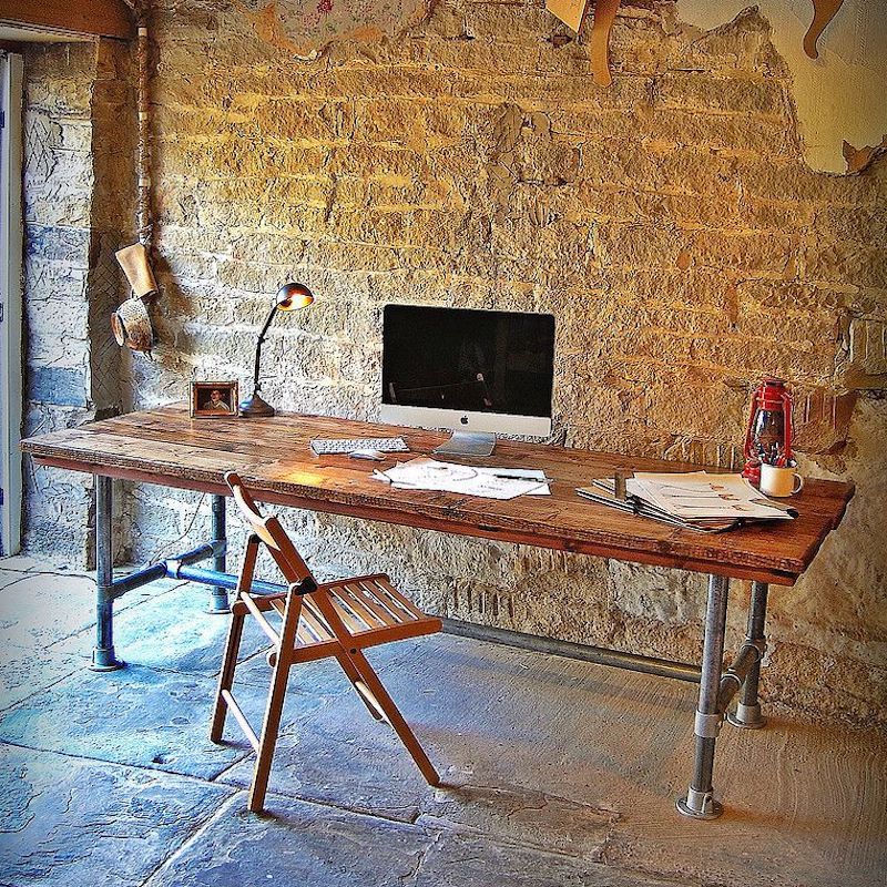 Scaff Desk Smithers Used, Abused, & Reused £1,604.00 Office Reclaimed Wood Scaffolding Poles product_features