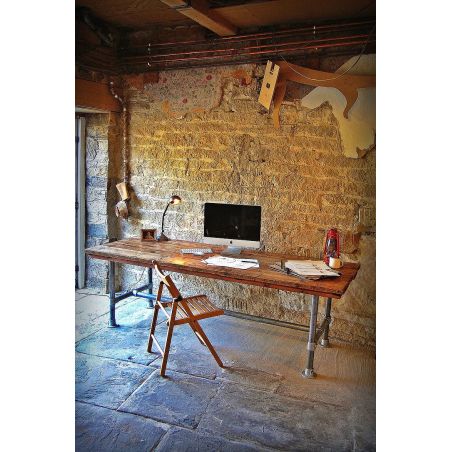 Bespoke Scaffolding Dining Table Smithers Industrial Furniture &pound;1,604.00 Kitchen Diner Reclaimed Wood Scaffolding Poles produ...