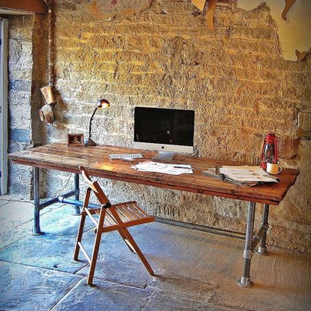 Bespoke Scaffolding Dining Table Smithers Industrial Furniture &pound;1,604.00 Kitchen Diner Reclaimed Wood Scaffolding Poles produ...