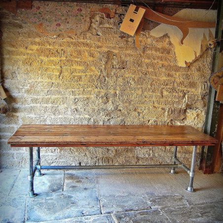 Bespoke Scaffolding Dining Table Smithers Industrial Furniture &pound;1,604.00 Kitchen Diner Reclaimed Wood Scaffolding Poles produ...