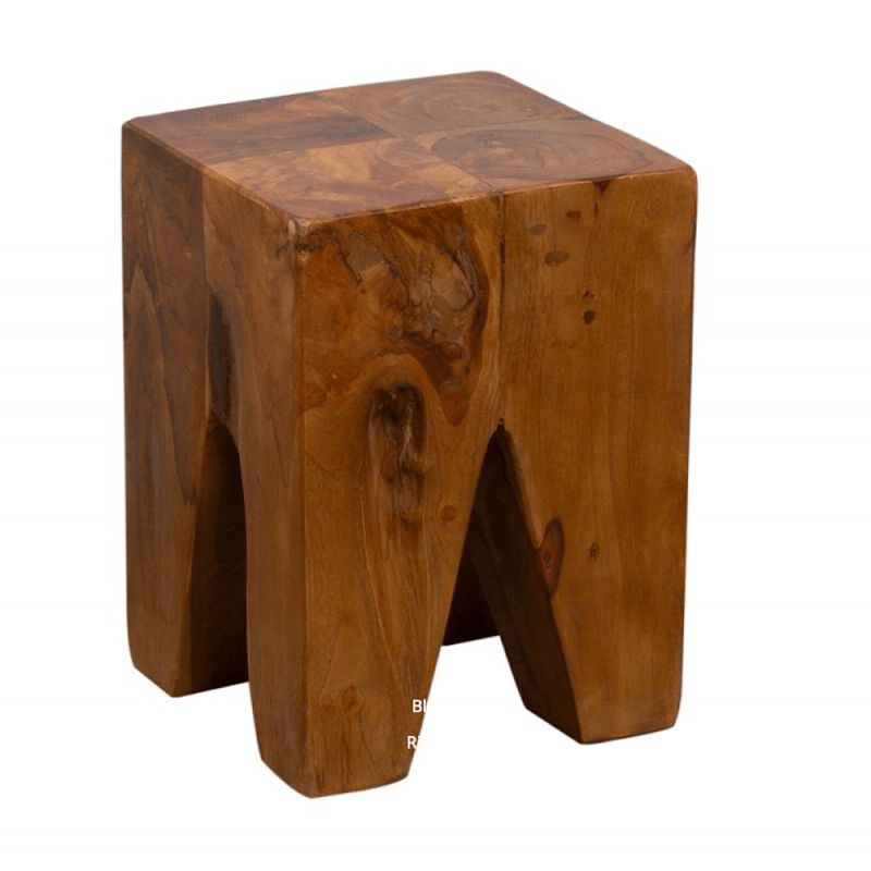Tree Stump Cube Stool Smithers Designer Furniture £142.00 Teak Wood product_features