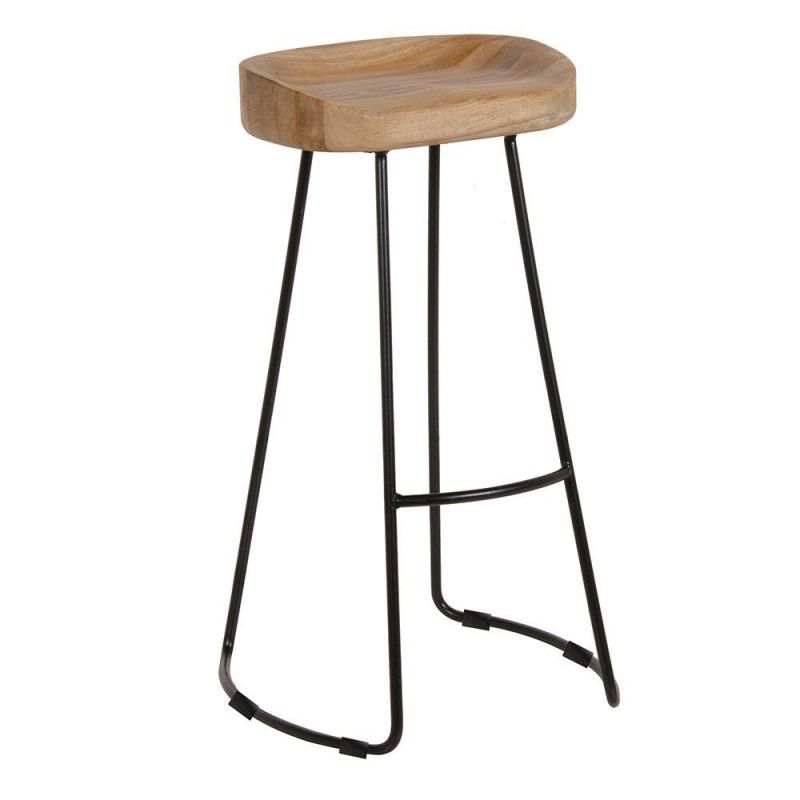 Industrial Oak Kitchen Stool Smithers Bar Stools £198.00 Cafe Oak Wood Steel product_features
