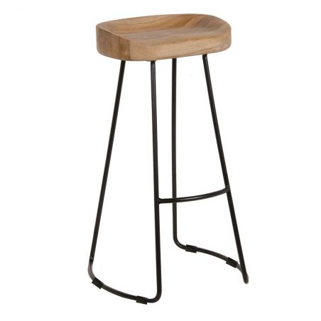 Industrial Oak Kitchen Stool Smithers Bar Stools £198.00 Cafe Oak Wood Steel product_features