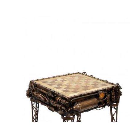 Steampunk Chess Board Table Smithers Retro Ornaments &pound;394.00 Office FSC Recycled Wood product_features