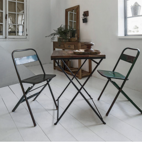 Vintage Metal Folding Outdoor Cafe Chairs Smithers Industrial Furniture &pound;105.00 All Rooms Solid Iron product_features