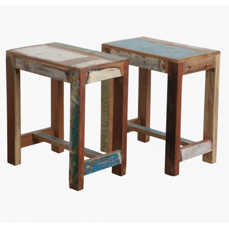 Reclaimed Wood Stool Low Stools &pound;90.00 All Rooms FSC Recycled Wood product_features