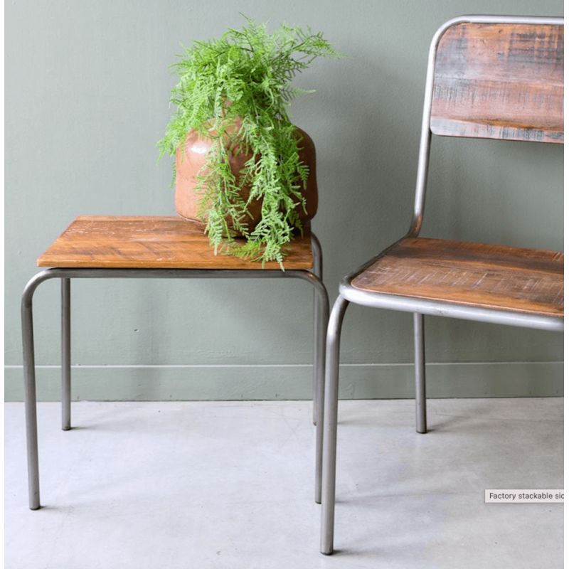 Factory Stackable Side Table Side Tables & Coffee Tables £83.00 All Rooms FSC Recycled Wood Iron product_features