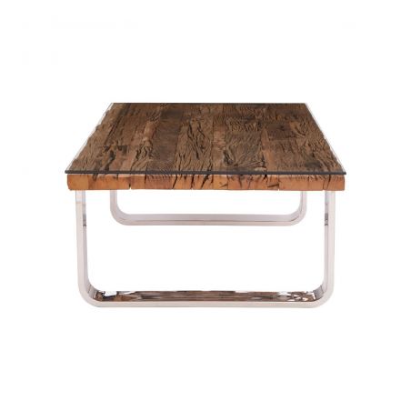 Railway Sleeper Coffee Table Smithers Reclaimed Wood Furniture &pound;1,141.00 Reception Room Reclaimed Wood Stainless Steel produc...