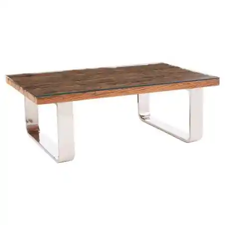 Railway Sleeper Coffee Table Smithers Reclaimed Wood Furniture &pound;1,141.00 Reception Room Reclaimed Wood Stainless Steel produc...