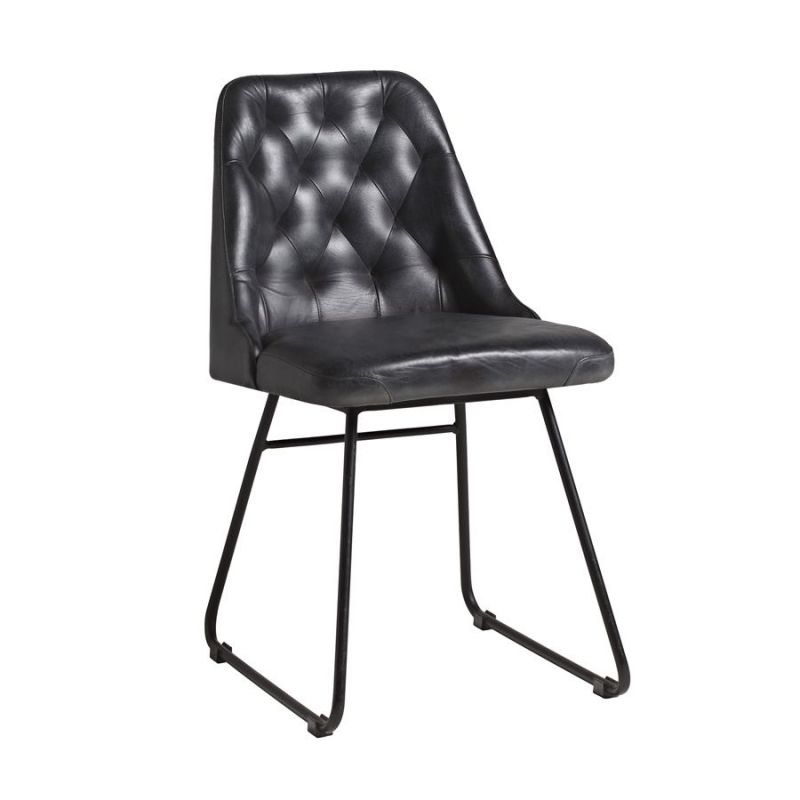 Black Leather Dining Chair Smithers Commercial Collective £277.00 Iron product_features