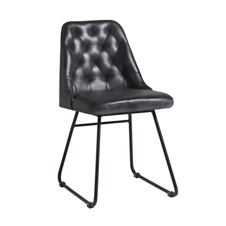 Black Leather Dining Chair Smithers Commercial Collective £277.00 Iron product_features
