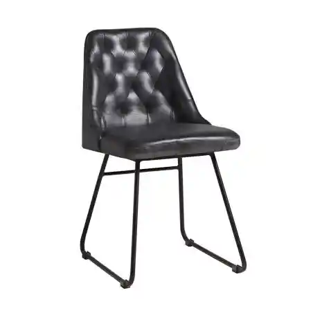 Black Leather Dining Chair Smithers Commercial Collective £277.00 Iron product_features