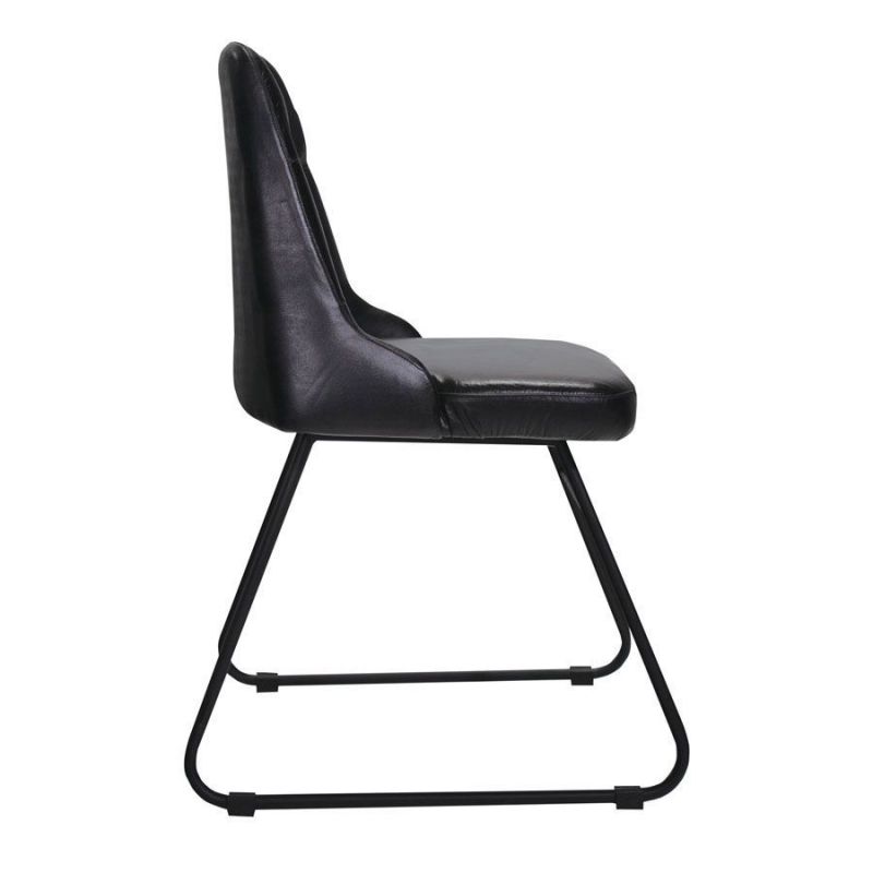 Black Leather Dining Chair Smithers Commercial Collective £277.00 Iron product_features