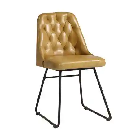 Mustard Leather Dining Chair Smithers Commercial Collective &pound;277.00 Iron product_features